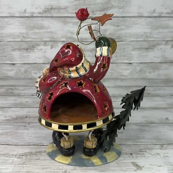 SANTA METAL TEA Light vintage whimsical Christmas decor - Picture 5 of 6